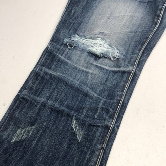 DISTRESS TATTOO ALEXIS MIDRISE CAPRI JEANS 27x23 - Picture 9 of 15